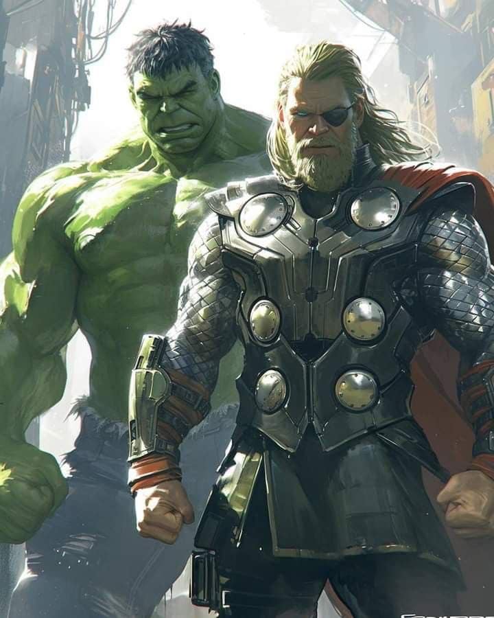 Hulk Thor Artwork Print Poster