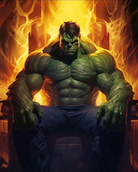 Hulk Throne Inferno Print Poster