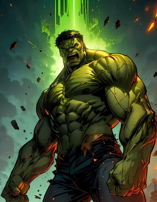 Hulk Transformation Energyburst Print Poster
