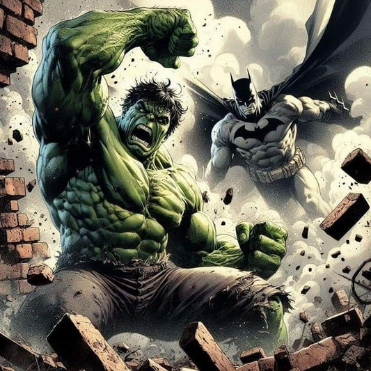 Hulk Vs Batman Showdown Print Poster