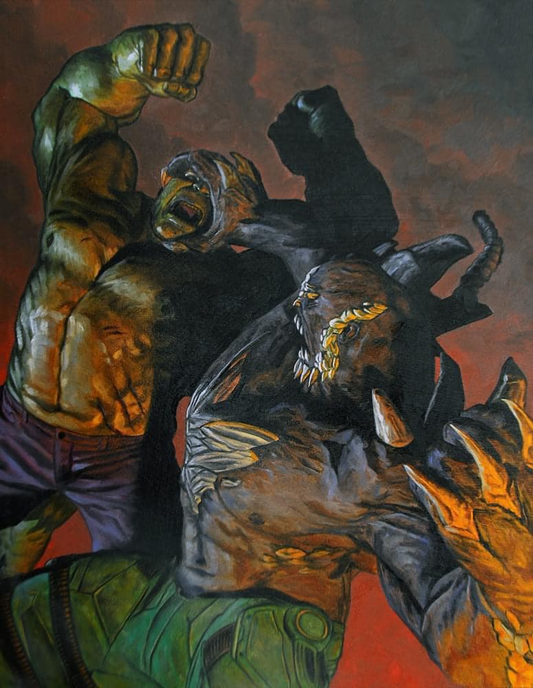 Hulk Vs Monster Artwork Jigsaw Puzzle