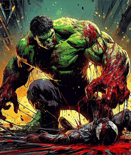 Hulk Vs Venom Battle Print Poster