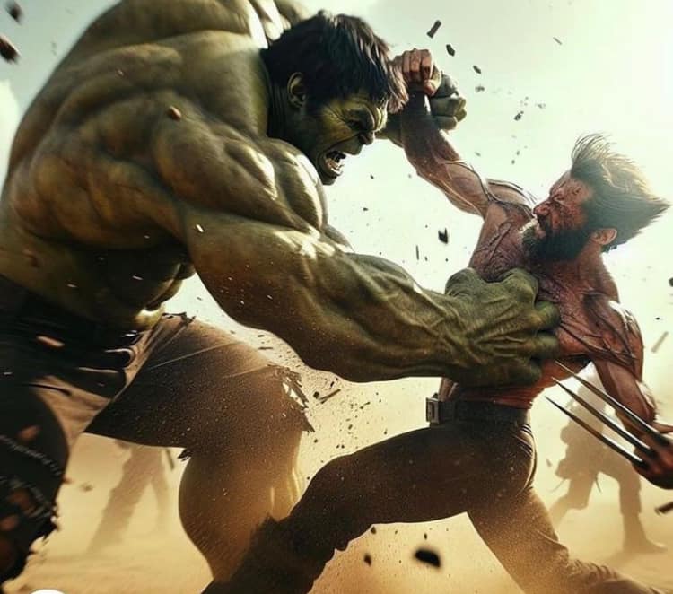 Hulk Vs Wolverine Battle Jigsaw Puzzle