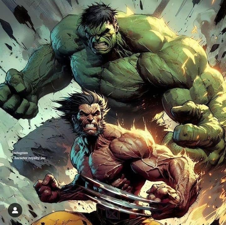 Hulk Vs Wolverine Comic Art (2) Print Poster
