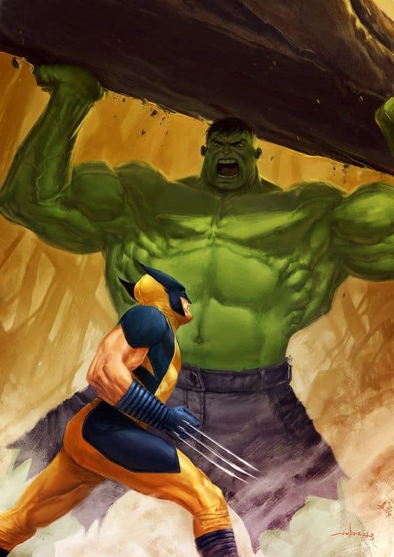 Hulk Vs Wolverine Comic Art Jigsaw Puzzle