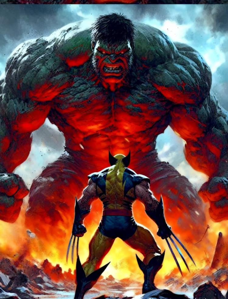 Hulk Vs Wolverine Showdown Print Poster