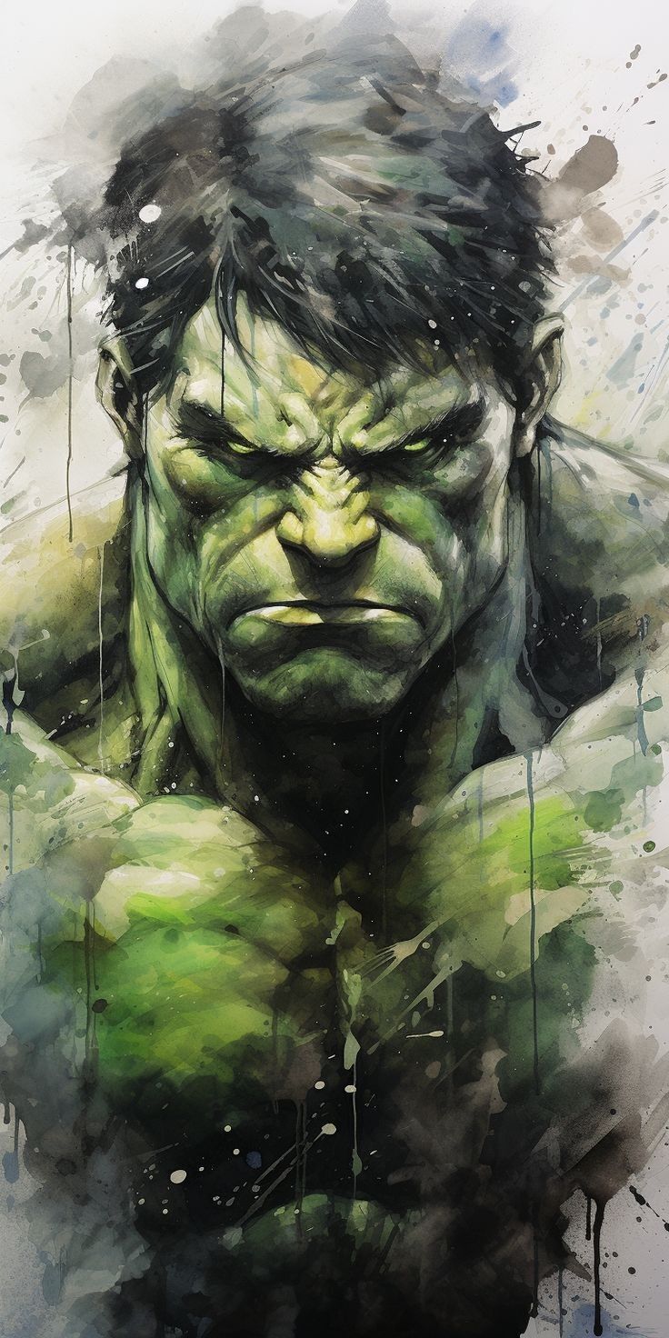 Hulk Watercolor Artwork Print Poster