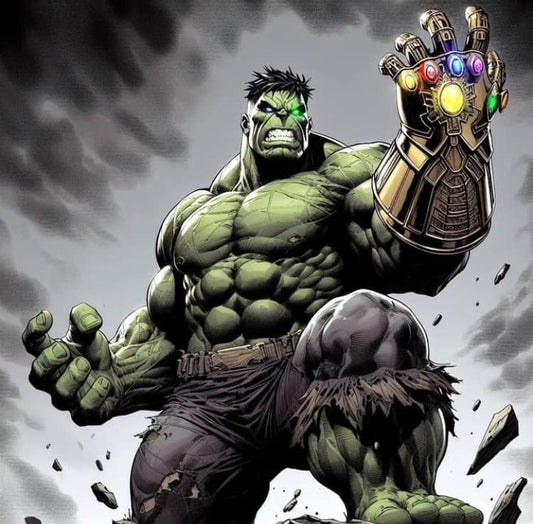 Hulk With Infinity Gauntlet Print Poster