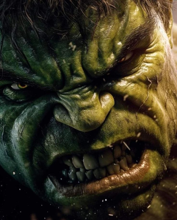 Hulk Angry Green Face 472 Print Poster