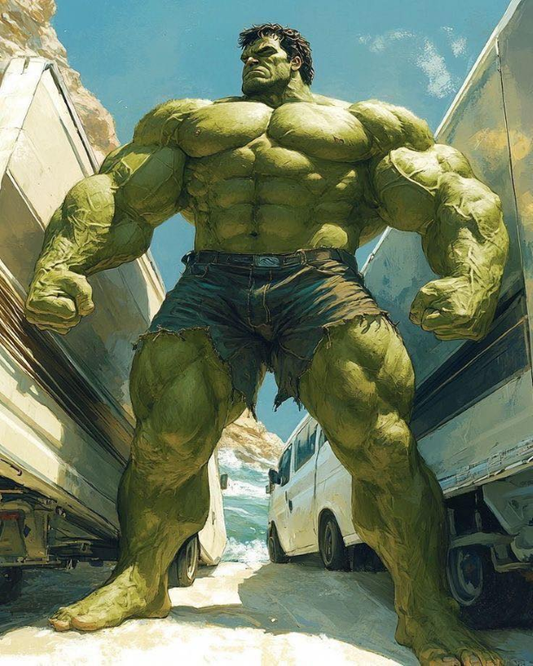 Hulk Between Vans 874 Print Poster