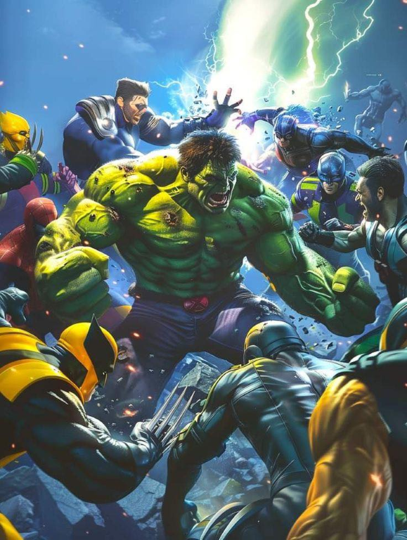 Hulk Comic Battle 9571 Print Poster