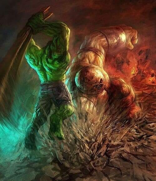 Hulk Juggernaut Battle 457 Print Poster