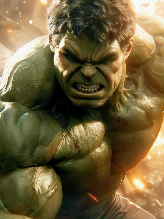 Hulk Powerful Green Muscular Rage 854 Print Poster