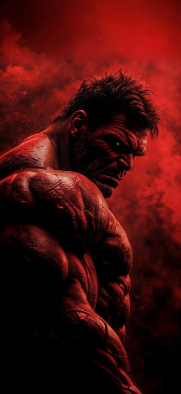 Hulk Red Background 746 Print Poster