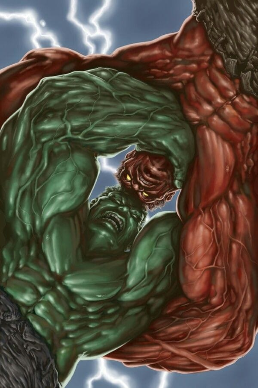 Hulk Red Hulk Clash 6872 Print Poster