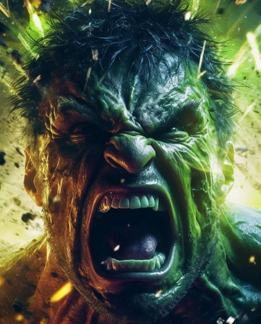 Hulk Screaming Face Explosion 72 Print Poster