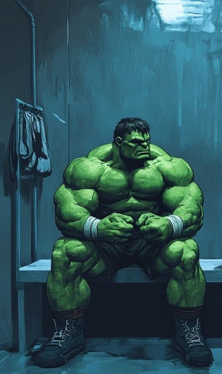 Hulk Sitting On Bench 214 Print Poster