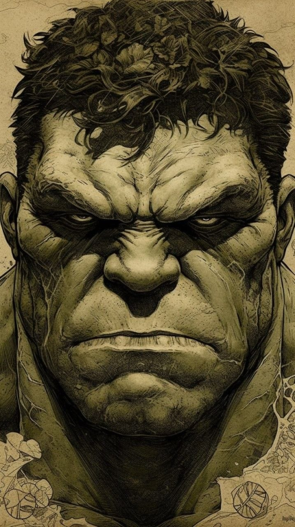 Hulk Strong Angry Face 001 Print Poster