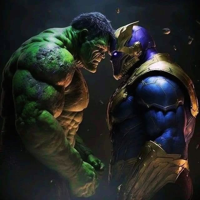 Hulk Thanos Face Off 001 Print Poster