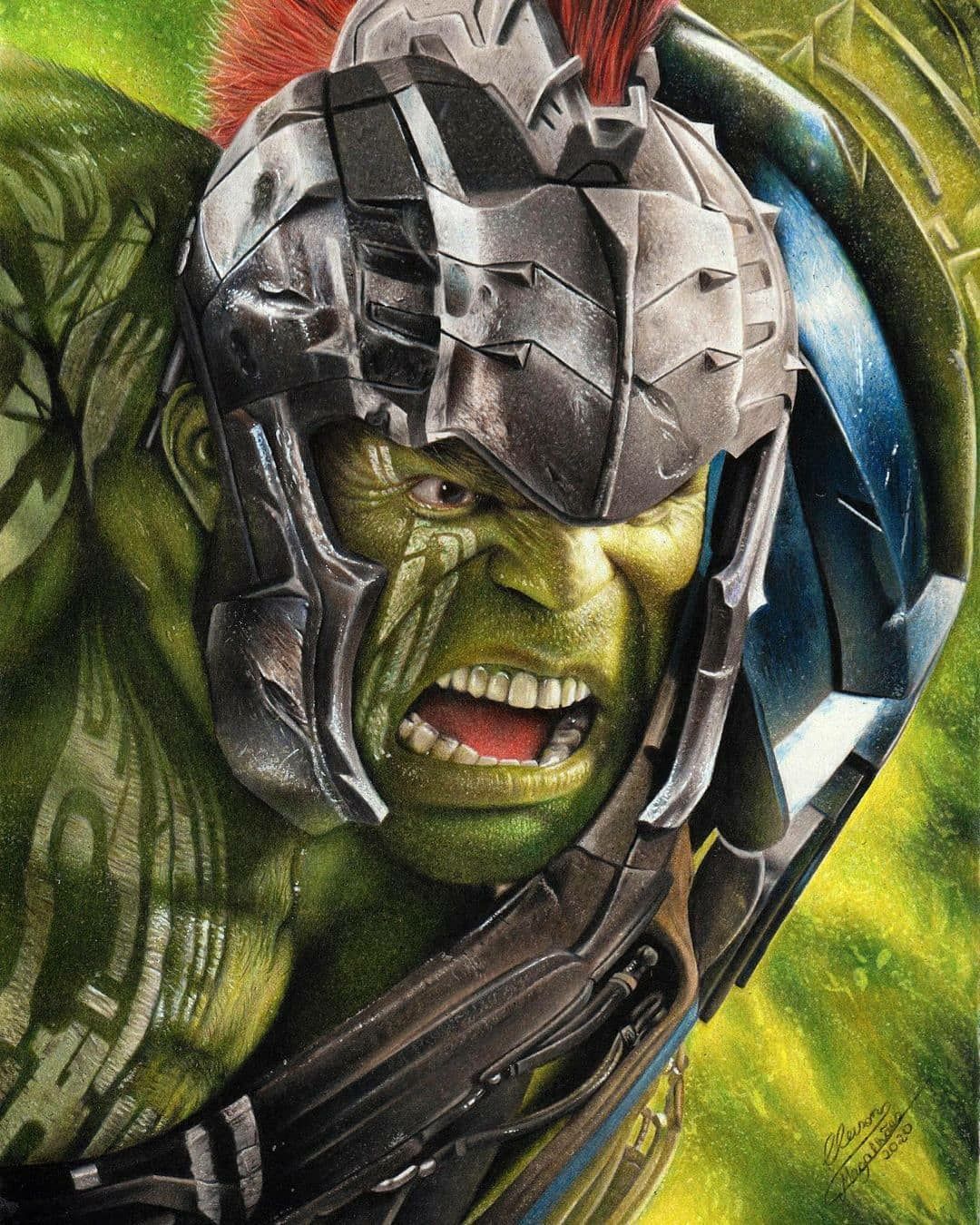 Hulking Warrior Portrait Print Poster