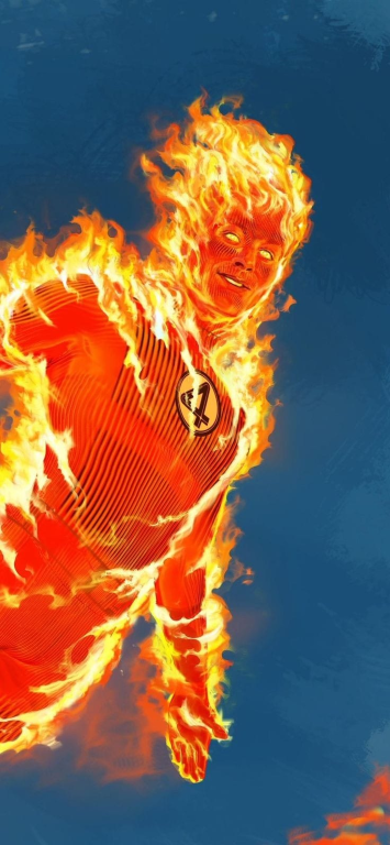 Human Torch Flaming Suit 1 Print Poster