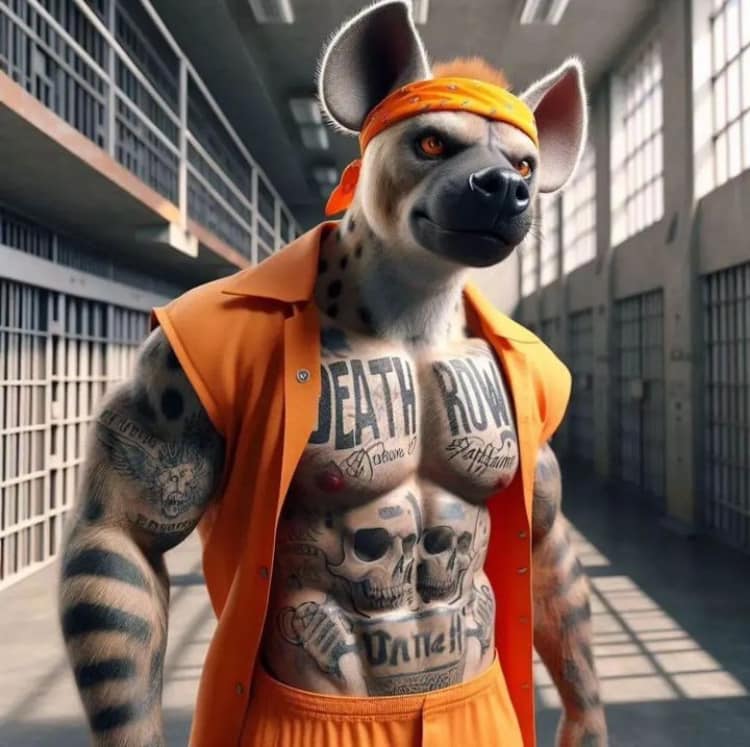 Hyena Prisoner Character Print Poster