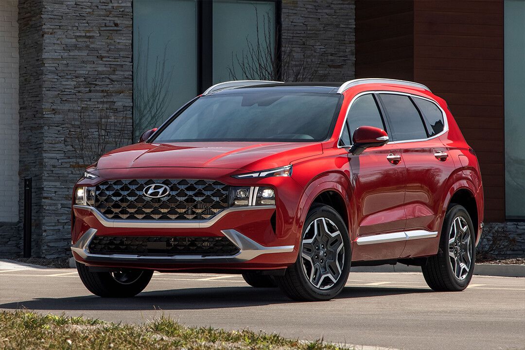 Hyundai Santa Fe Calligraphy Red Suv Art Home Decor Poster
