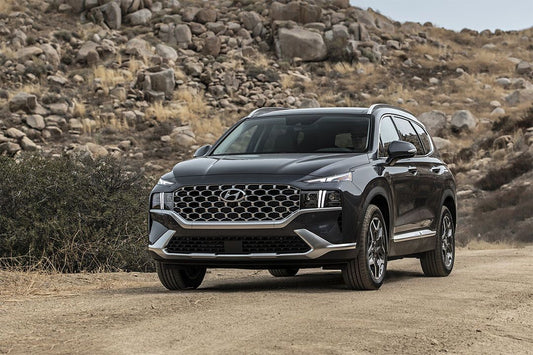 Hyundai Santa Fe Hybrid Suv Car Rocky Hill Wall Indoor Print Poster
