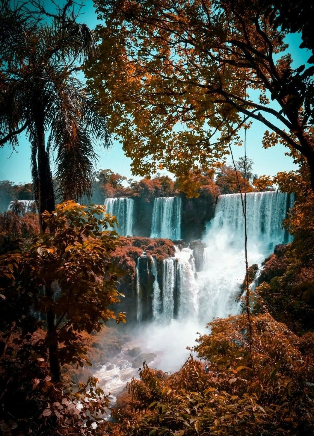 Iguazu Falls Argentina Brazil Waterfalls Nature Wonder Picture Keychain Keychain