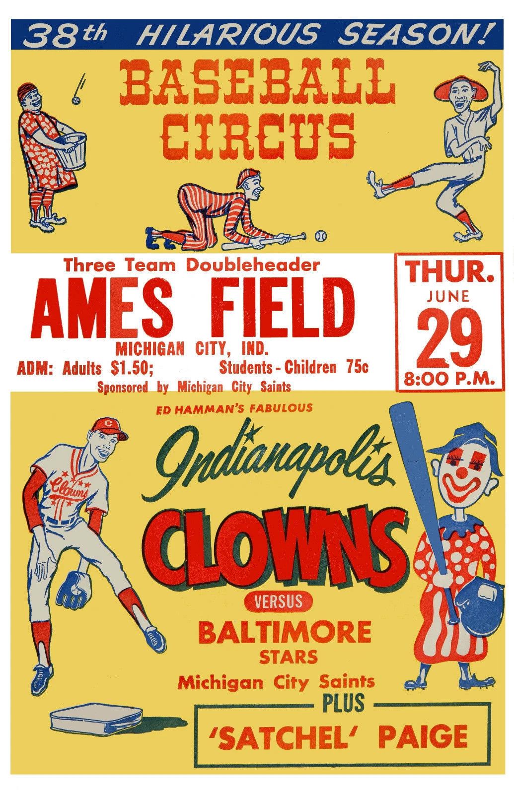 Indianapolis Clowns Poster Photo Baseball Picture Negro League Baltimore St