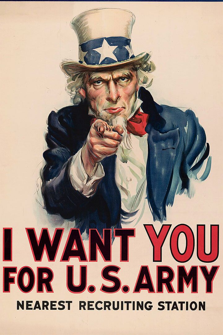 I Want You Military Recruitment Painting Print Keychain