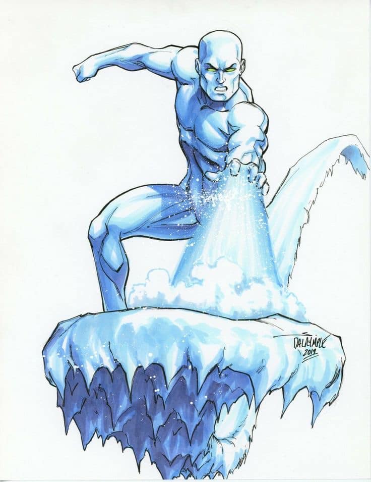 Ice Man Hero Action Print Poster
