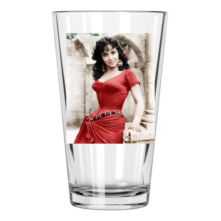 Iconic Actress Gina Lollobriga The Hunchback Of Notre Dame 2 Pint Beer Glass