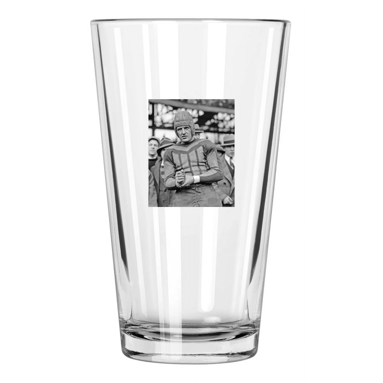 Illinois Fighting Illini Red Grange Photo Hof 63 1 Pint Beer Drinking Glass