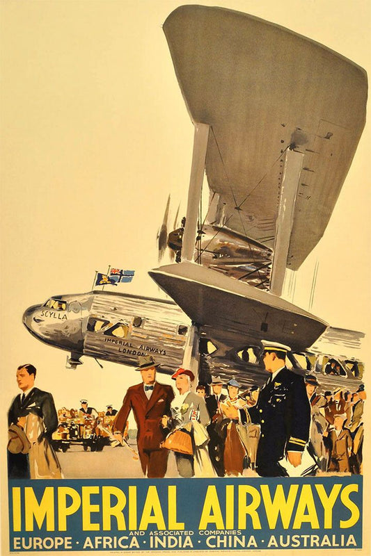 Imperial Airways World Vintage Travel Print Wall Art Home Decor Poster
