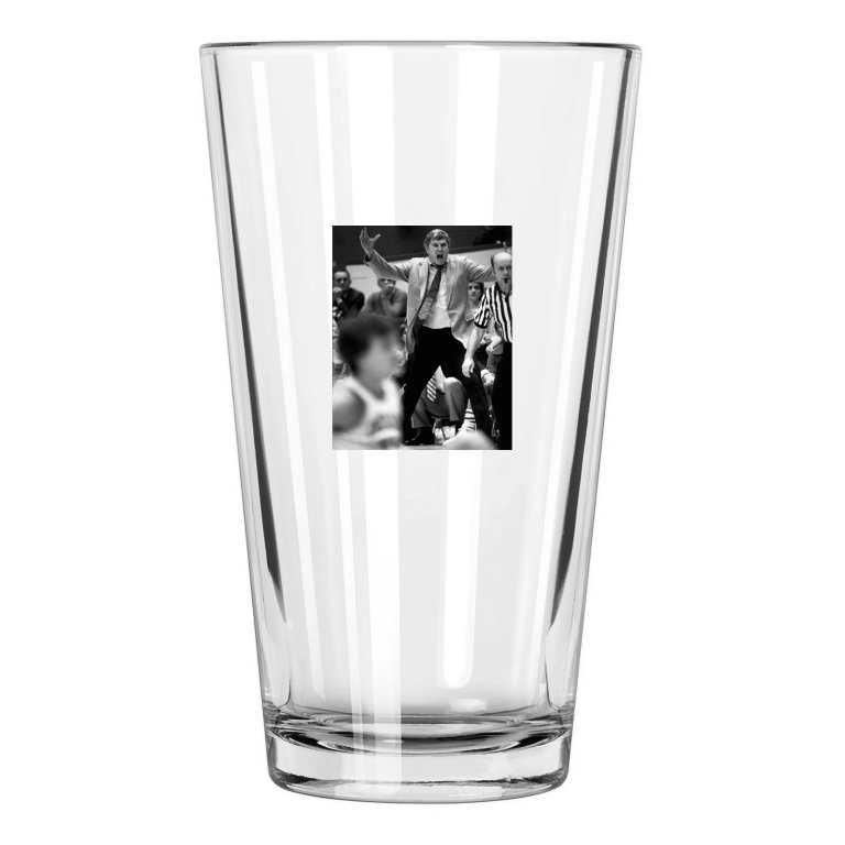 Indiana Hoosier Coach Bobby Knight College Basketball Pint Beer Drinking Glass