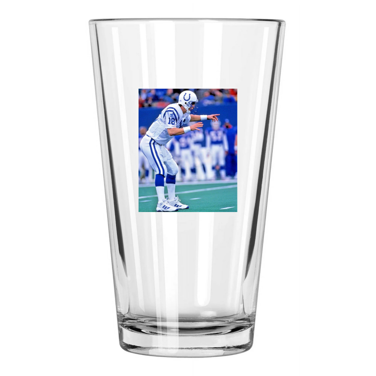 Indianapolis Colts Peyton Manning Football Hof 2021 Pint Beer Drinking Glass