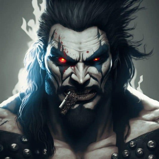 Intense Character Portrait With Red Eyes Print Poster