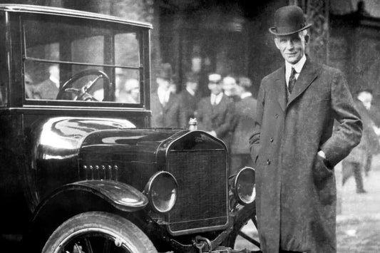 Inventor Businessman Henry Ford With 1921 Model T Car Picture Photo Poster Print