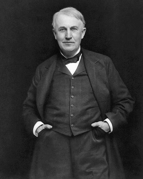 Inventor Thomas Edison Glossy Keychain Print Historical Portrait Keychain