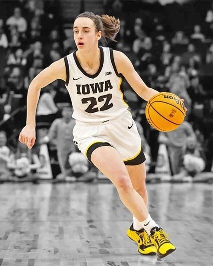 Iowa Hawkeyes Caitlin Clark Glossy Photo Spotlight Basketball Print 1