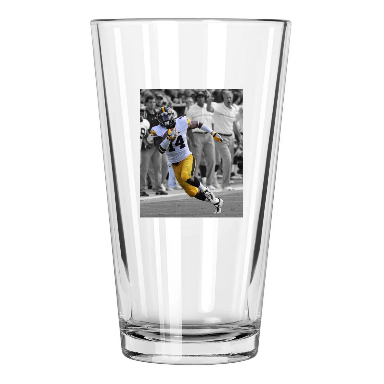 Iowa Hawkeyes Desmond King Spotlight Photo Pint Beer Drinking Glass
