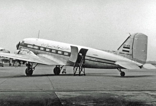 Iranian National Airways Dc 3 1954 Vintage Retro Aviation Picture Keychain