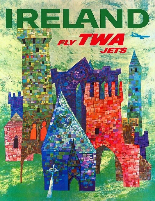 Ireland Clipper British Isles Irish Travel Advertisement Art Magnet