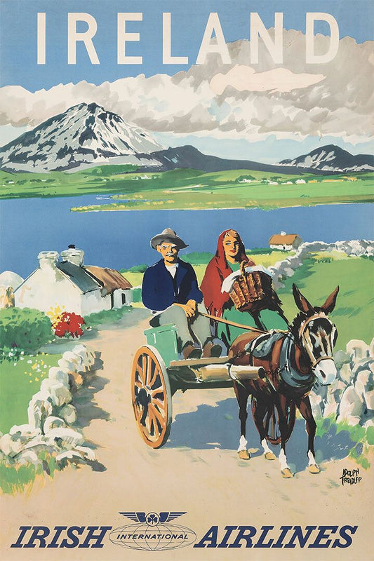 Irish Airlines Ireland 1960S Vintage Airline Travel Wall Art Poster
