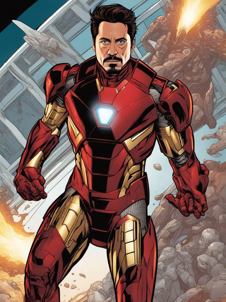 Iron Man Action Portrait Print Poster
