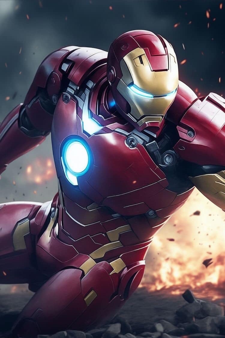 Iron Man Action Pose Scene Print Poster