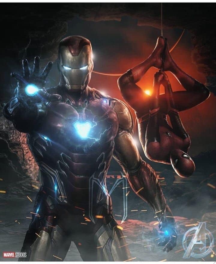 Iron Man And Spider Man Action Scene Print Poster