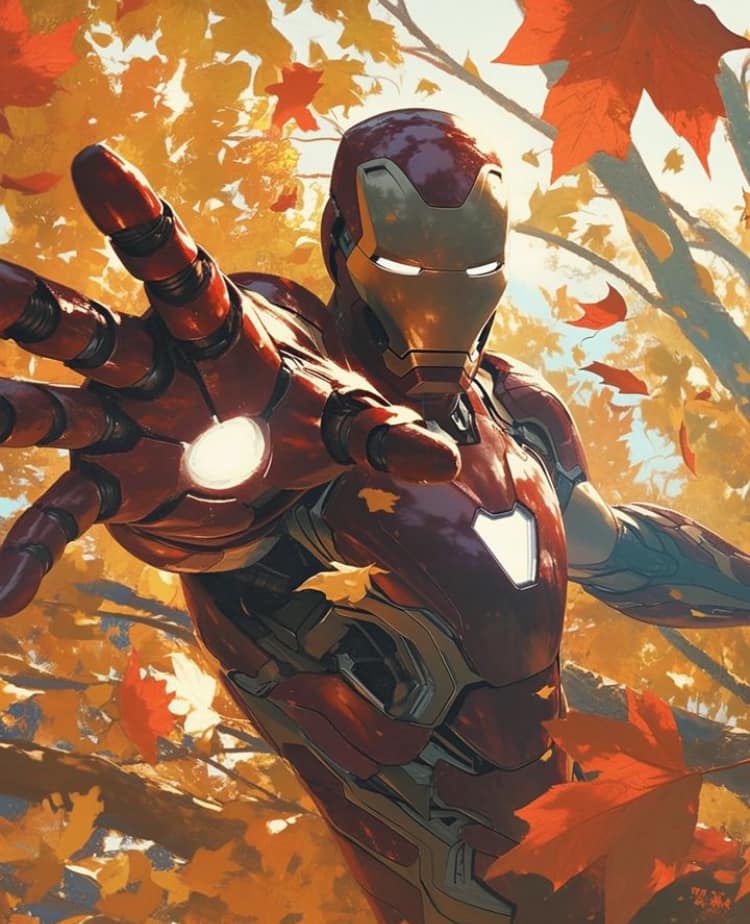 Iron Man Autumn Leaves Jigsaw Puzzle
