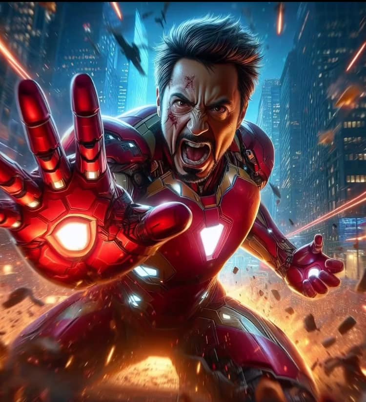 Iron Man Battle Scene (2) Print Poster